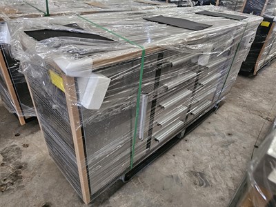 Lot 465 - Unused Steelman 7' Work Bench, 10 Drawers, 2 Cabinets