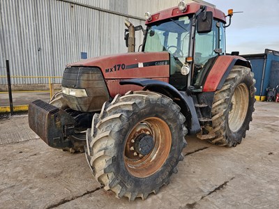 Lot 192 - Case MX170 4WD Tractor, Front Weights, 4 Spool Valves, A/C