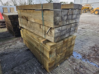 Lot 754 - Wood Sleepers (95mm x 195mm x 1800mm)(63 of)