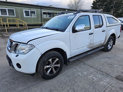 Lot 2014 Nissan Navara 6 Speed 4WD Crew Cab Pick Up, Sat Nav, Full Leather, Electric Heated Seats, Bluetooth, Cruise Control, A/C, Canopy (Non Runner)(Tested  06/24)