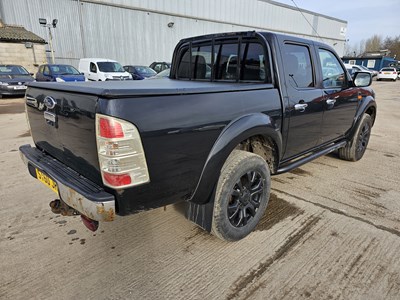 Lot 30 - 2010 Ford Ranger 5 Speed 4WD Crew Cab Pick Up, Parking Sensors, Full Leather, Heated Seats, A/C, Tow Bar, Bragan Fabric Cover (Tested 04/24)