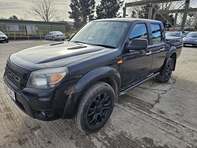 Lot 30 - 2010 Ford Ranger 5 Speed 4WD Crew Cab Pick Up, Parking Sensors, Full Leather, Heated Seats, A/C, Tow Bar, Bragan Fabric Cover (Tested 04/24)