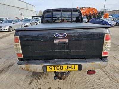 Lot 30 - 2010 Ford Ranger 5 Speed 4WD Crew Cab Pick Up, Parking Sensors, Full Leather, Heated Seats, A/C, Tow Bar, Bragan Fabric Cover (Tested 04/24)