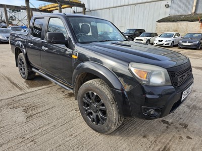 Lot 30 - 2010 Ford Ranger 5 Speed 4WD Crew Cab Pick Up, Parking Sensors, Full Leather, Heated Seats, A/C, Tow Bar, Bragan Fabric Cover (Tested 04/24)