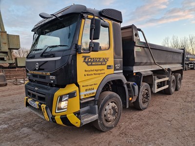 Lot 45 - Volvo FMX420 Euro6 8x4 Tipper Lorry, Boweld Body, Reverse Camera, Easy Sheet, Edbro Tipping Gear, Air Tail Gate Lock, Automatic Gear Box, A/C