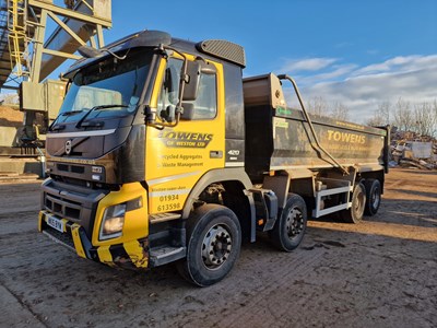 Lot 42 - Volvo FMX420 Euro6 8x4 Tipper Lorry, Boweld Body, Reverse Camera, Easy Sheet, Edbro Tipping Gear, Air Tail Gate Lock, Automatic Gear Box, A/C (Reg. Docs. Available, Tested 03/23)