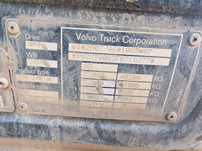Lot 42 - Volvo FMX420 Euro6 8x4 Tipper Lorry, Boweld Body, Reverse Camera, Easy Sheet, Edbro Tipping Gear, Air Tail Gate Lock, Automatic Gear Box, A/C (Reg. Docs. Available, Tested 03/23)