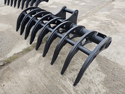 Lot Unused Hardlife 72" Root Rake 65mm Pin to suit 13 Ton Excavator