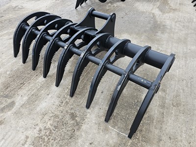 Lot Unused Hardlife 72" Root Rake 65mm Pin to suit 13 Ton Excavator