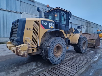 Lot 320 - CAT 950K Wheeled Loader, Ultra High Lift Boom, High Tip Bucket, WLI, Reverse Camera, Auto Lube, A/C