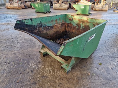 Lot 424 - 2017 Site Products Teleskip 1250Litre Skip to suit Forklift & Contents