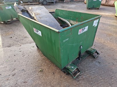 Lot 425 - 2017 Site Products Teleskip 1250Litre Skip to suit Forklift & Contents