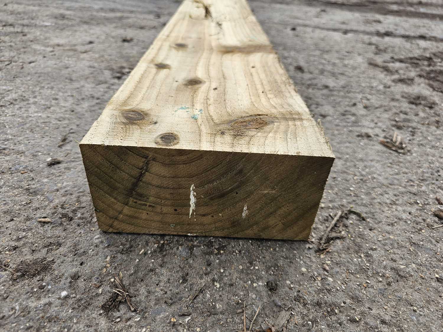 Lot 349 - Wood Sleepers (95mm x 195mm x 1800mm)(50 of)
