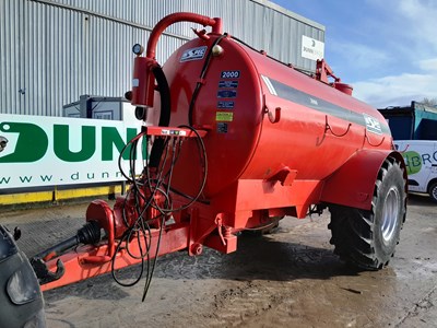 Lot 288 - Hi Spec 2000 Gallon Single Axle PTO Driven Slurry Tanker, Sprung Draw Bar, Top Fill