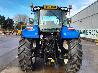 Lot New Holland T5.115 4WD Tractor, MX U308 Loader,  3 Spool Valves, Push Out Hitch, A/C