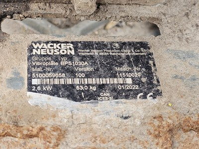 Lot 555 - 2022 Wacker BPS1030A Petrol Compaction Plate, Honda Engine