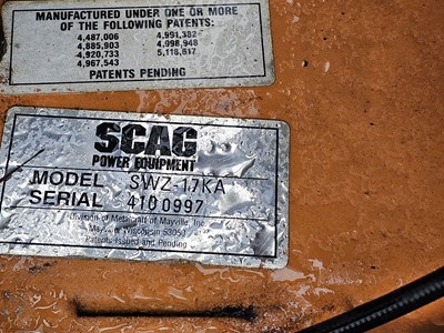 Lot 136 - Scag SWZ-17KA Petrol Self Propelled Flail Mower, 52" Deck, Kawasaki Engine