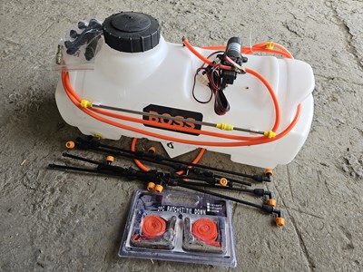 Lot 121 - Unused Boss FLSP-15-038 50 Litre ATV Spot Sprayer, Lance, 12 Volt Pump, Attachments