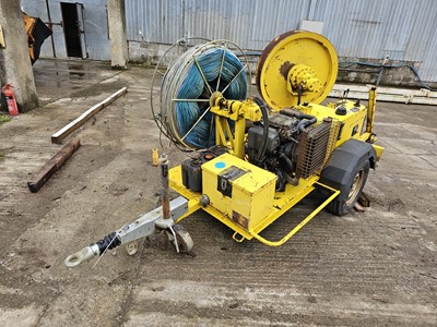 Lot 106 - Single Axle Cable Winch Trailer, Lombardini Engine