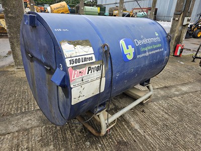 Lot 551 - Fuel Proof 1500 Litre Static Bunded Fuel Bowser, 24/12Volt Pump, Flow Meter