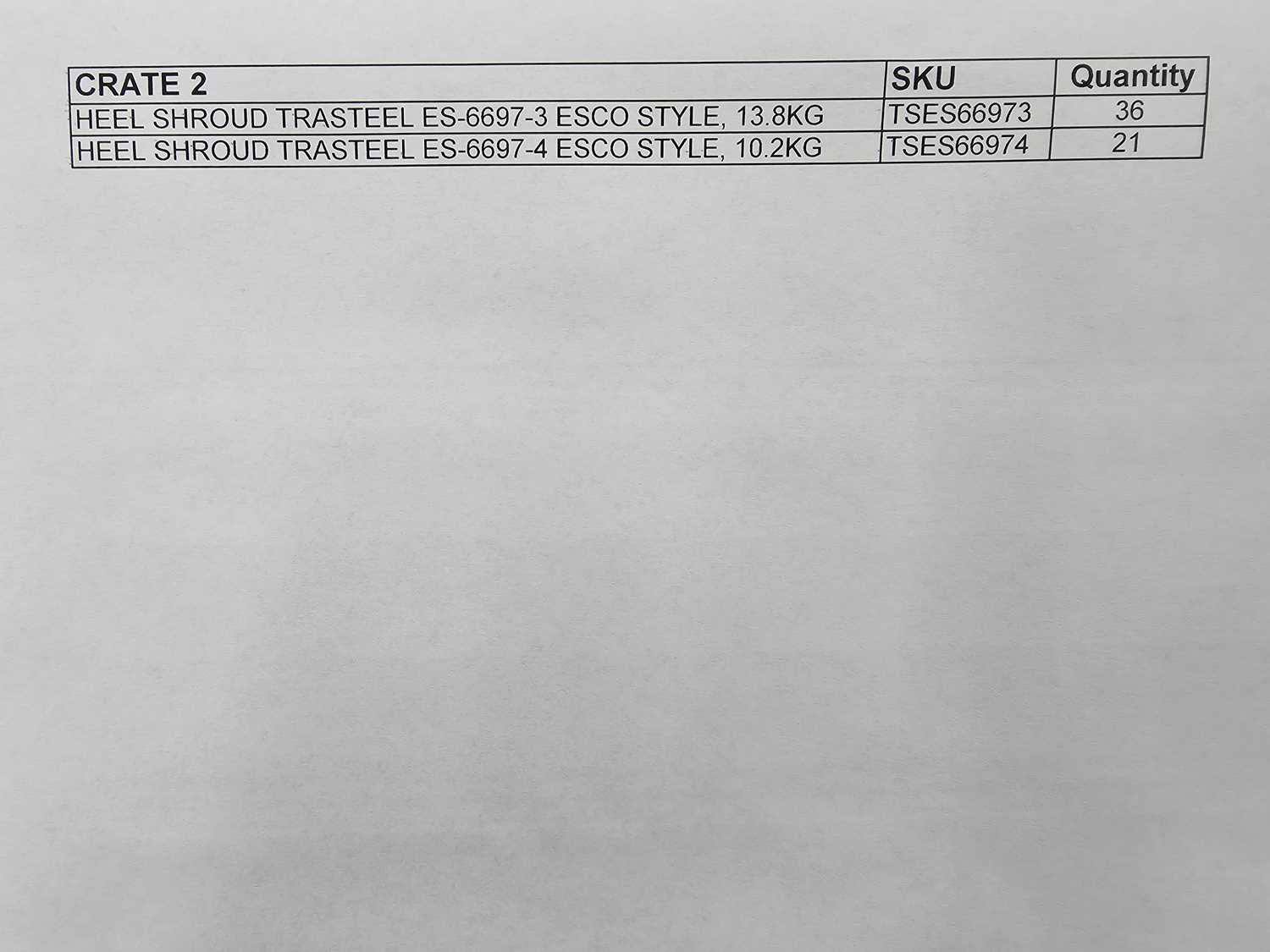 Selection of Trasteel Wear Parts (36 x Heal Shroud, 21