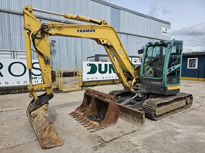 Lot 387A - 2014 Yanmar VIO80-1A 450mm Steel Tracks, Blade, Offset, CV, Manual QH, Piped, Aux. Piping, A/C