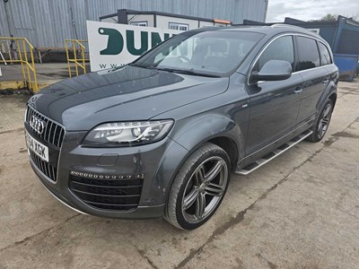 Lot 165B - 2015 Audi Q7 S Line Sport Ed TDi V6, 7 Seater, Auto, Paddle Shift, Reverse Camera, Sat Nav, Parking Sensors, Panoramic Roof, Full Leather, Heated Electric Seats