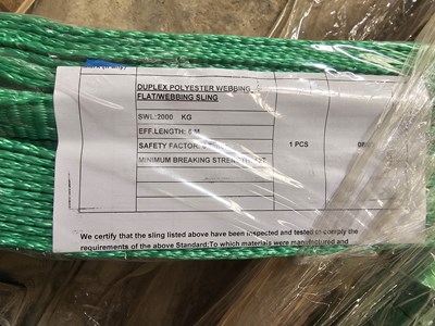 Lot 435 - Pallet of Unused Lifting Slings (5Ton x 6m (2 of), 5Ton x 4m (2 of), 4Ton x 6m (4 of), 4Ton x 4m (2 of), 3Ton x 6m (2 of), 3Ton x 4m (4 of), 2Ton x 4m (6 of))