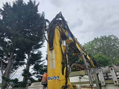 Lot 774 - DAF LF55.170 4x2 Pole Erecting Lorry, Terex Atlas 85.2 Crane, Auger (Engine Runs, Doesn't Hold Air)