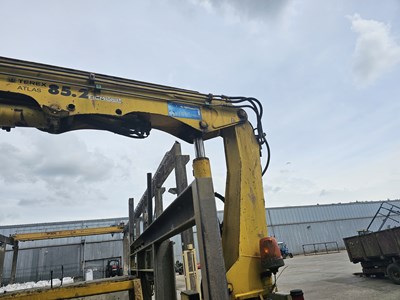 Lot 774 - DAF LF55.170 4x2 Pole Erecting Lorry, Terex Atlas 85.2 Crane, Auger (Engine Runs, Doesn't Hold Air)