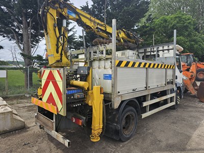 Lot 774 - DAF LF55.170 4x2 Pole Erecting Lorry, Terex Atlas 85.2 Crane, Auger (Engine Runs, Doesn't Hold Air)