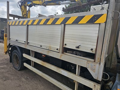 Lot 774 - DAF LF55.170 4x2 Pole Erecting Lorry, Terex Atlas 85.2 Crane, Auger (Engine Runs, Doesn't Hold Air)