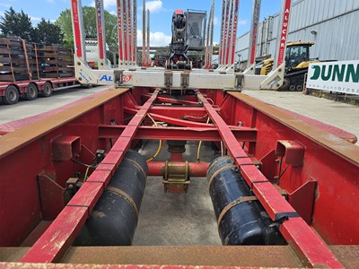 Lot 138 - 2012 Dennison Tri Axle Timber Trailer, Palfinger Q170 Crane, Full Cab, WLI, Heater & Heated Seat, Spare Pins For Bolsters (Tested 01/25)