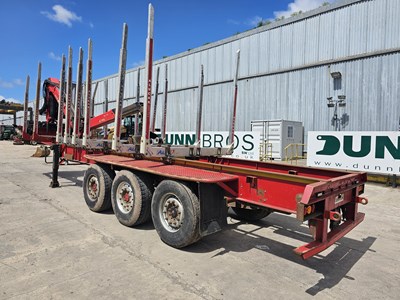 Lot 138 - 2012 Dennison Tri Axle Timber Trailer, Palfinger Q170 Crane, Full Cab, WLI, Heater & Heated Seat, Spare Pins For Bolsters (Tested 01/25)