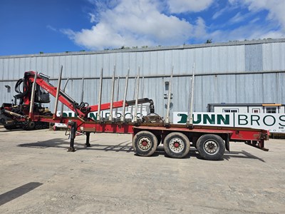 Lot 138 - 2012 Dennison Tri Axle Timber Trailer, Palfinger Q170 Crane, Full Cab, WLI, Heater & Heated Seat, Spare Pins For Bolsters (Tested 01/25)