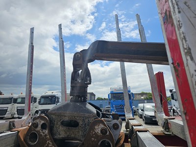 Lot 138 - 2012 Dennison Tri Axle Timber Trailer, Palfinger Q170 Crane, Full Cab, WLI, Heater & Heated Seat, Spare Pins For Bolsters (Tested 01/25)