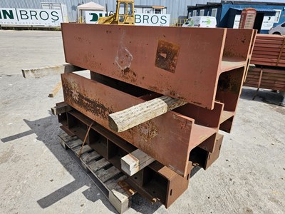 Lot 370mm x 370mm x 1600mm x 23mm Steel I Beam (4 of) & Steel Frame Work