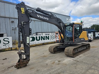 Lot 221 - 2017 Volvo EC140EL 700mm Steel Tracks, CV, Miller Hydraulic QH, Piped, Reverse & Blind Spot Camera, A/C, (Declaration of Conformity and Full Service History Available)