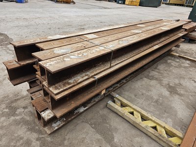 Lot 666 - 215mm x 205mm x 17mm x 4200mm Steel I Beam (12 of)