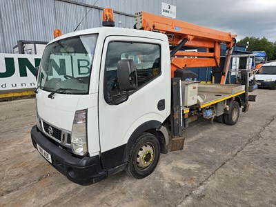 Lot Nissan Cabstar 4x2 Boom Lift Access Platform/MEWP, CTE 21JHV Platform, Manual Gear Box, (Reg. Docs. Available, Tested 06/25)