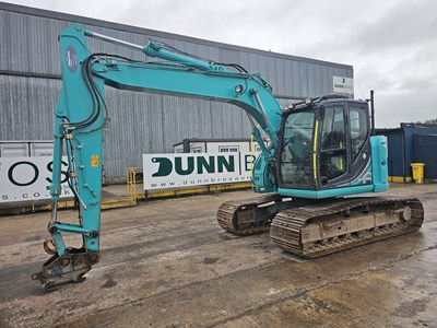 Lot 2020 Kobelco SK140SRLC-5 700mm Steel Tracks, CV, Geith Hydraulic QH, Piped, Aux. Piping, Reverse & Blind Spot Camera, A/C