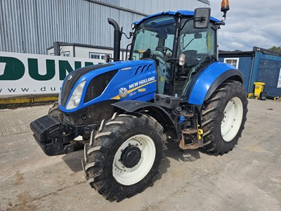 Lot 2020 New Holland T5.120 4WD Tractor, ElectroCommand, Front Weights, 3 Spool valves, Push Out Hitch, A/C, Reg. Docs. Available