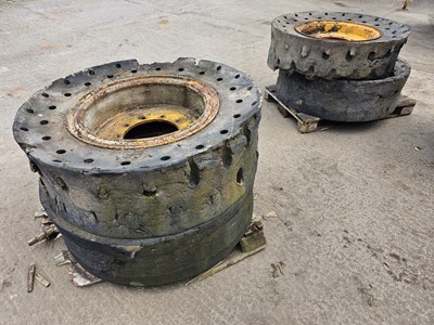 Lot JCB Wheel Rims, Solid 13x24 Tyres