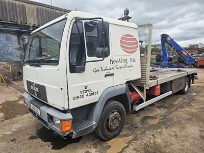 Lot MAN 8.163 4x2 Flat Bed Lorry, PM 6.5P Rear Mounted Crane, Manual Gear Box